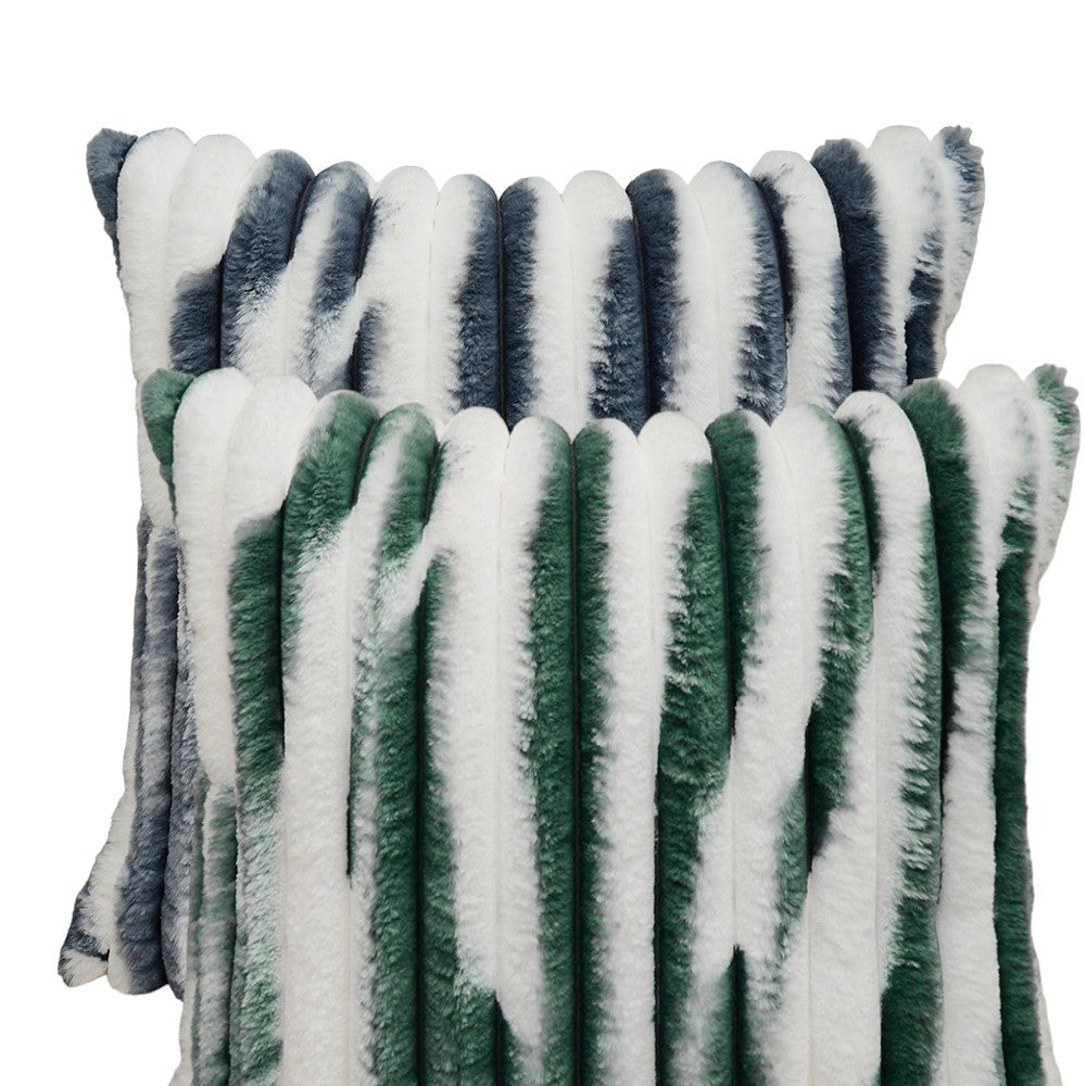 Set of 2 Polyester faux fur Throw Square Pillows  size 18"x18" Ombre colors