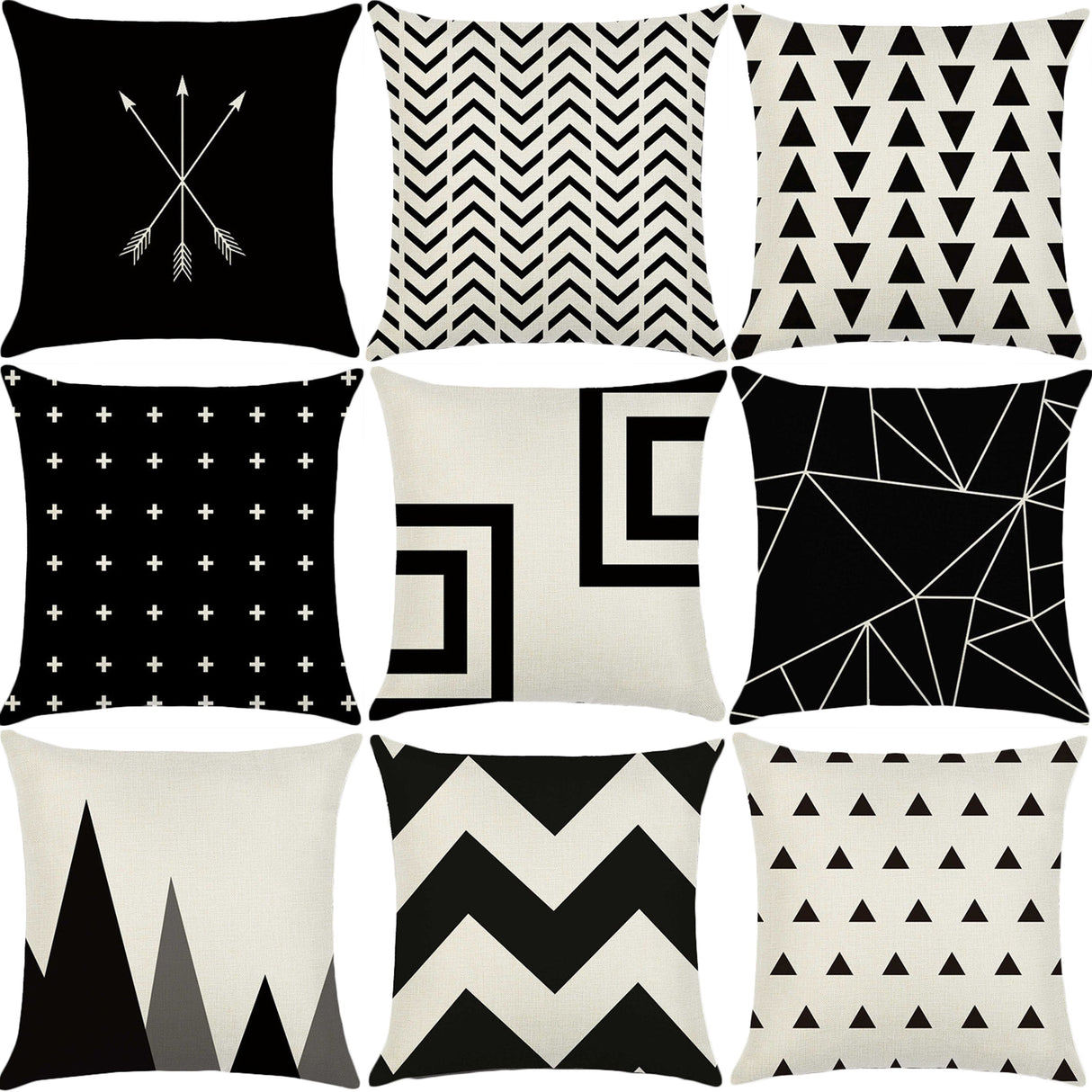 Set of 2 18"x18" square throw pillow geometric images  450g inserts