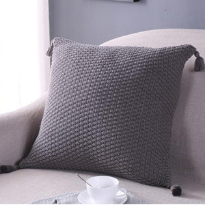 Knitted Cozy Home Decoration Throw Pillow cover 18"x18"