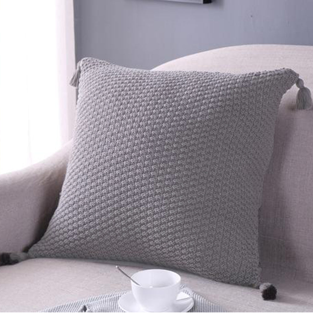 Knitted Cozy Home Decoration Throw Pillow cover 18"x18"