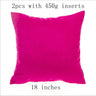 Pack of 2 Solid Colors Throw Pillows (With 450g each Insert) size 18"x18"