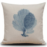 Set of 4 Square Cloth Throw Pillow Ocean themes 18"x18"(With 450g Inserts)