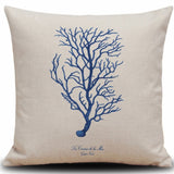 Set of 4 Square Cloth Throw Pillow covers Ocean themes 18"x18"