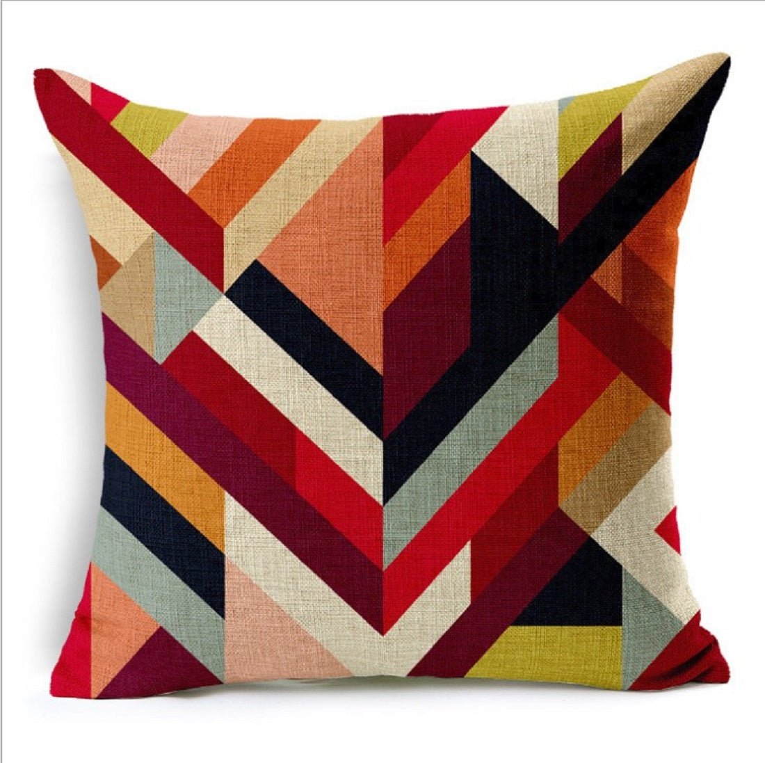 Set of 2 Square Geometric Pattern Throw Pillow (With 450g Inserts) size 18"x18"