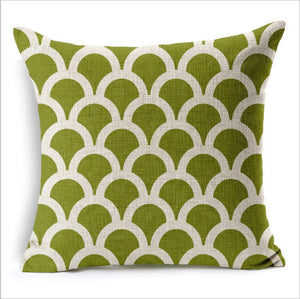 Set of 2 Square Geometric Pattern Throw Pillow (With 450g Inserts) size 18"x18"