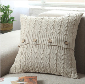 Knitted Cozy Home Decoration Throw Pillow cover 18"x18"