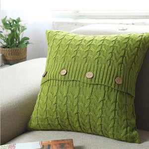 Knitted Cozy Home Decoration Throw Pillow cover 18"x18"