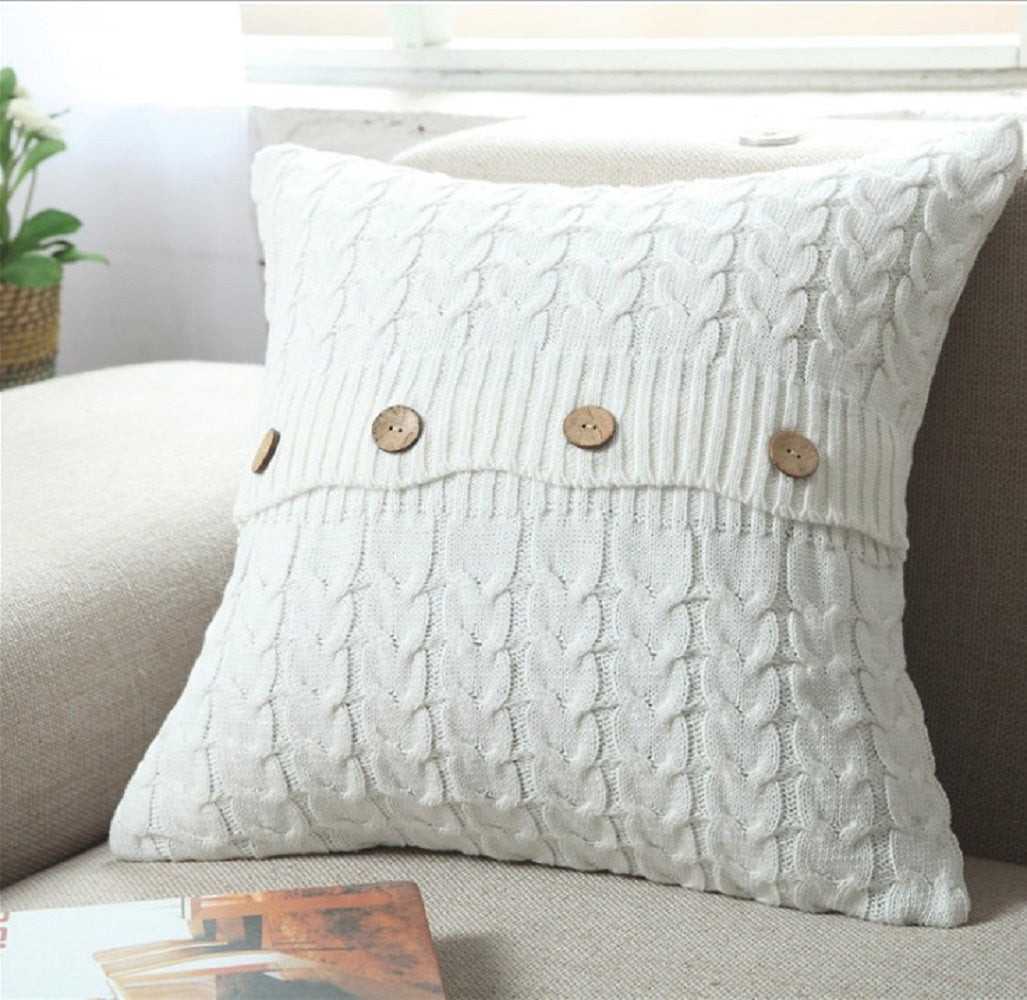 Knitted Cozy Home Decoration Throw Pillow cover 18"x18"