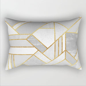 modern geometric lumbar throw pillow covers and 330g inserts Set of 2
