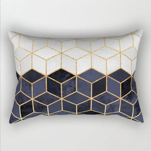 modern geometric lumbar throw pillow covers and 330g inserts Set of 2