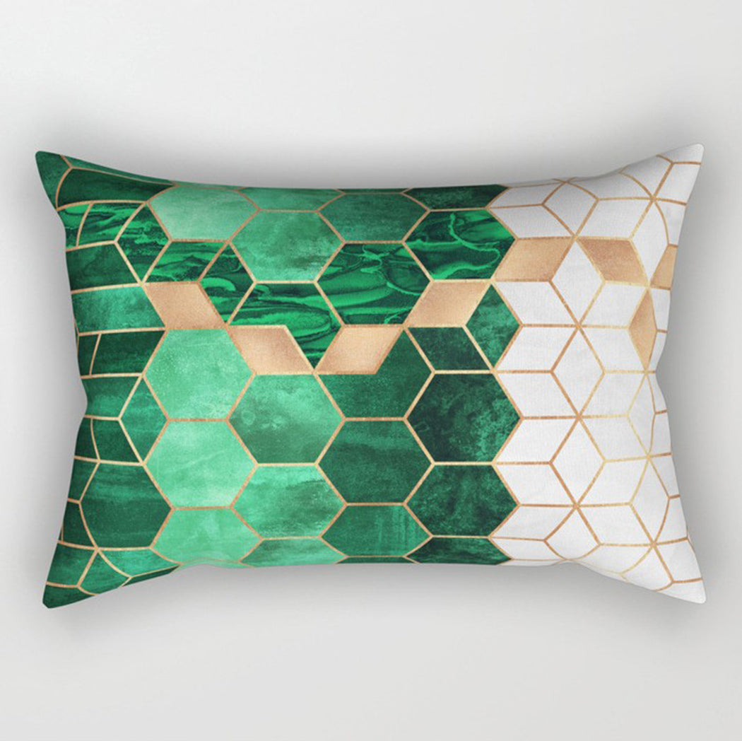 modern geometric lumbar throw pillow covers and 330g inserts Set of 2