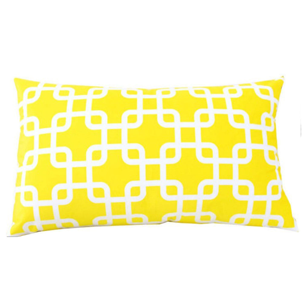 Pack of 2 Geometric Polyester Blend Lumbar Throw Pillow covers size 12"x20" (Covers Only)