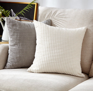 Set of 2 Throw Pillow Covers black/white or gray/white 3 sizes