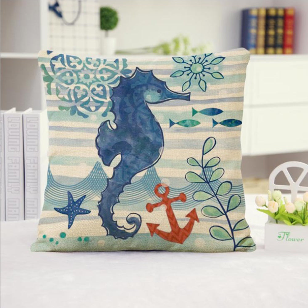 18''x18'' coastal print throw pillow | 15 designs nautical & beach themed insert included