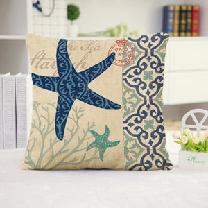 18''x18'' coastal print throw pillow | 15 designs nautical & beach themed insert included