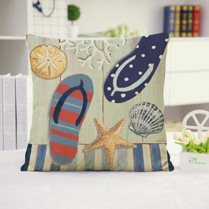 18''x18'' coastal print throw pillow | 15 designs nautical & beach themed insert included