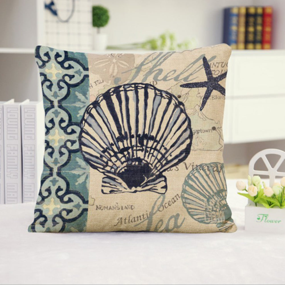 Set of 2 18''x18'' coastal print throw pillow covers| 15 designs nautical & beach themed  Set of 2