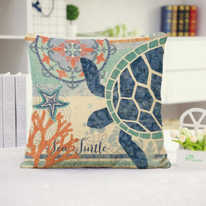 Set of 2 18''x18'' coastal print throw pillow covers| 15 designs nautical & beach themed  Set of 2