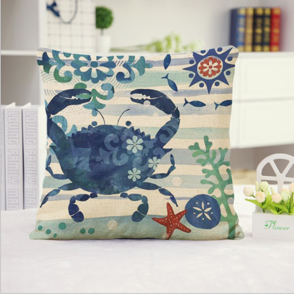 Set of 2 18''x18'' coastal print throw pillow covers| 15 designs nautical & beach themed  Set of 2