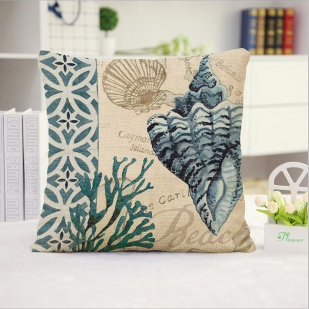 18''x18'' coastal print throw pillow | 15 designs nautical & beach themed insert included