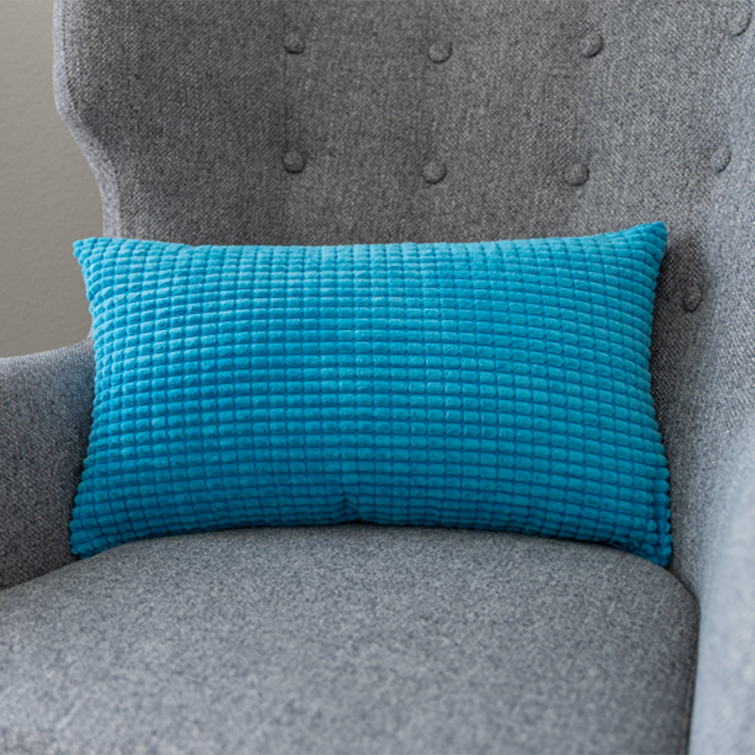 2pcs polyester-blend throw pillows 12x20 inch for lumbar support  2 covers and 2 Inserts, blue, 12X20 – Fancy & Stacy