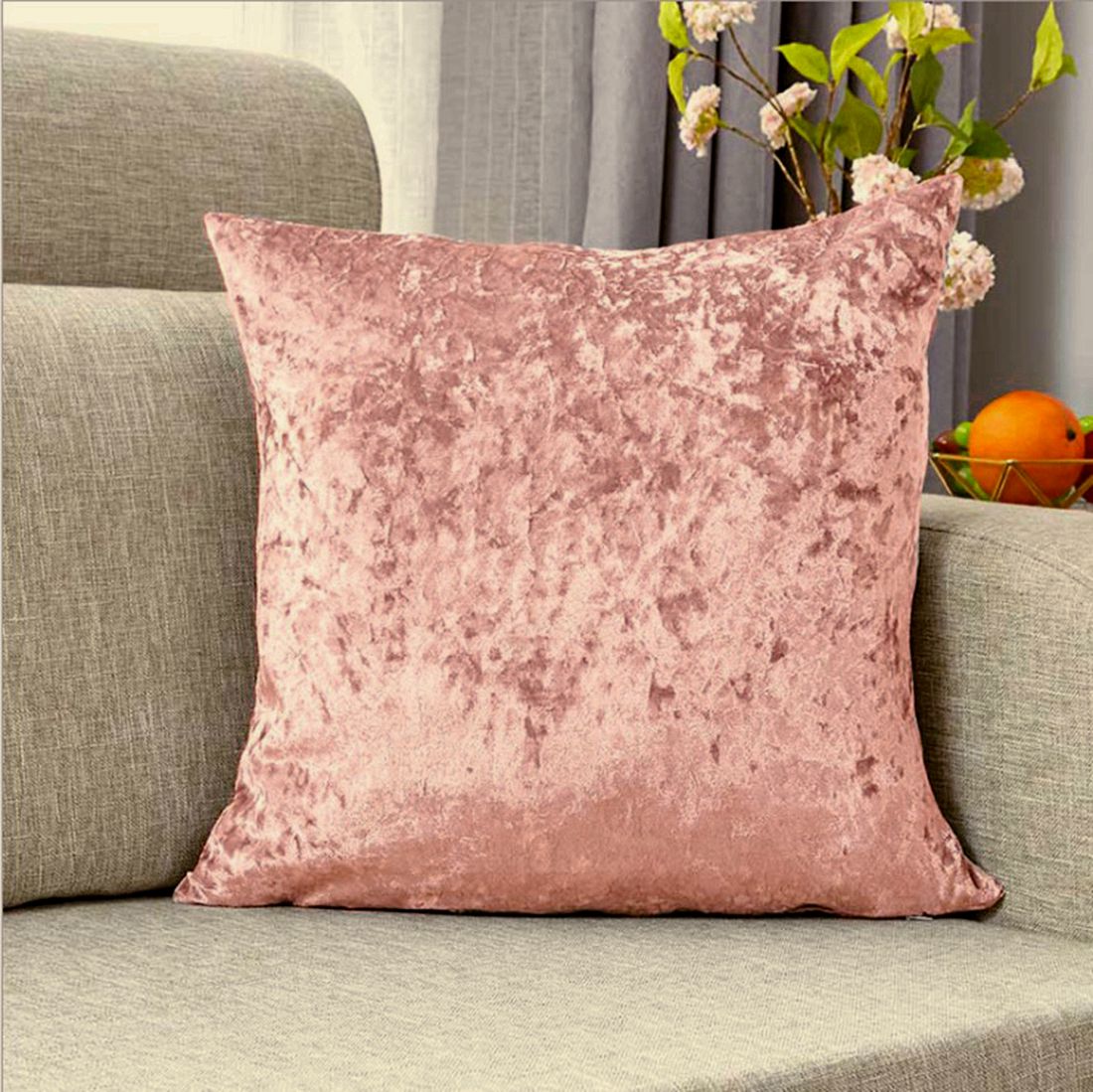Set of 2  Velvet Home Decoration Throw Pillows (With 450g Inserts) size 18"x18'