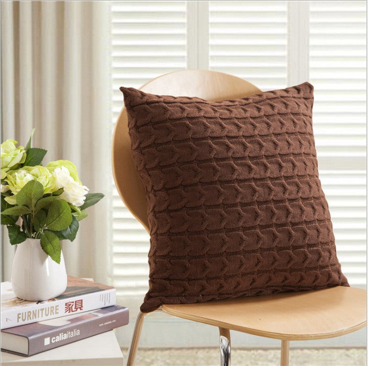Knitted Cozy Home Decoration Throw Pillow cover 18"x18"
