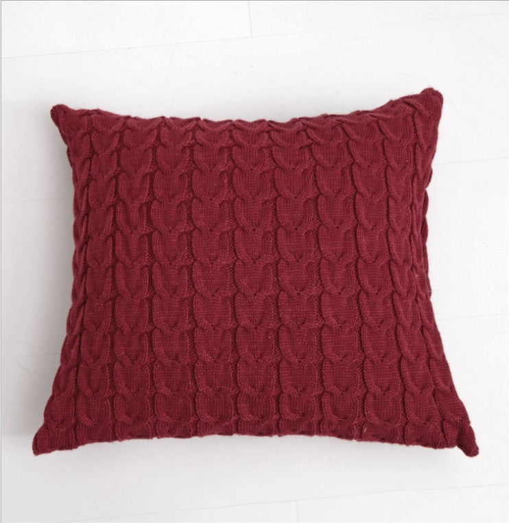 18"x18" Cable Knit Throw Pillow | Textured Chenille Cushion | 6 Colors + Insert Sizes
