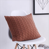 18"x18" Cable Knit Throw Pillow | Textured Chenille Cushion | 6 Colors + Insert Sizes