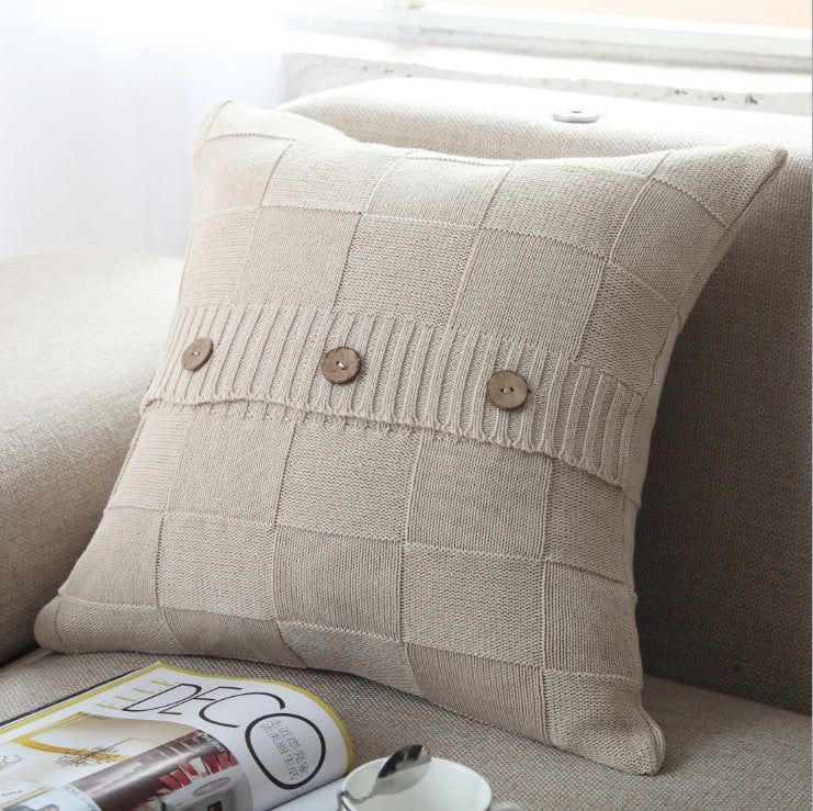 Knitted Cozy Home Decoration Throw Pillow cover 18"x18"