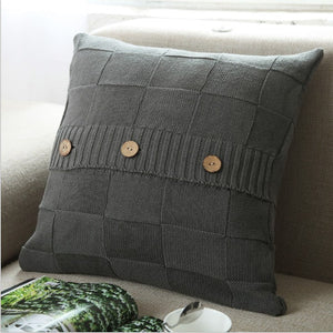 Knitted Cozy Home Decoration Throw Pillow cover 18"x18"