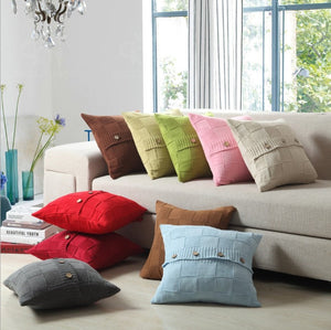 18"x18" Quilted Button Throw Pillow | 9 Bold & Neutral Color Options + Insert Sizes