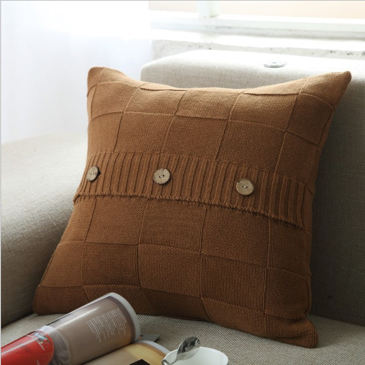 Knitted Cozy Home Decoration Throw Pillow cover 18"x18"