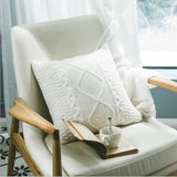 18"x18" Cable Knit Throw Pillow | Soft Pastel Colors + Mustard Yellow | 4 Color Options + Insert Sizes