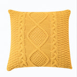 18"x18" Cable Knit Throw Pillow | Soft Pastel Colors + Mustard Yellow | 4 Color Options + Insert Sizes