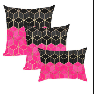 3-Piece Coordinated Pillow Cover & Insert Bundle – Combo New 3 size mixed  Pillow Covers With Inserts 1 of 12"x20", 1 of 18"x18", 1 of 20"x20" – Fa...