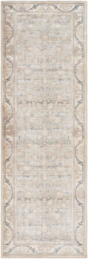 Zamir Vintage Flat Pile Washable Rug