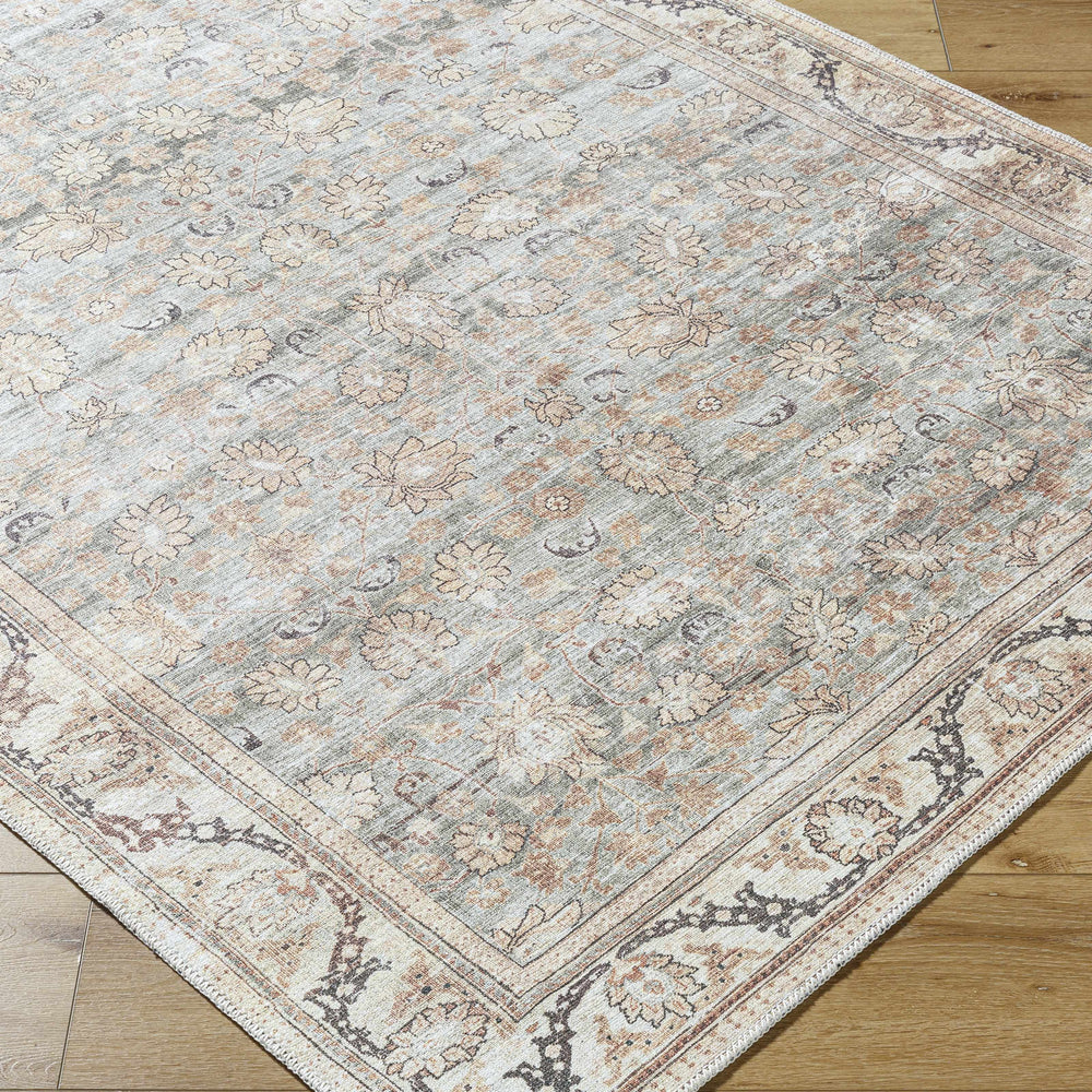 Zamir Vintage Flat Pile Washable Rug