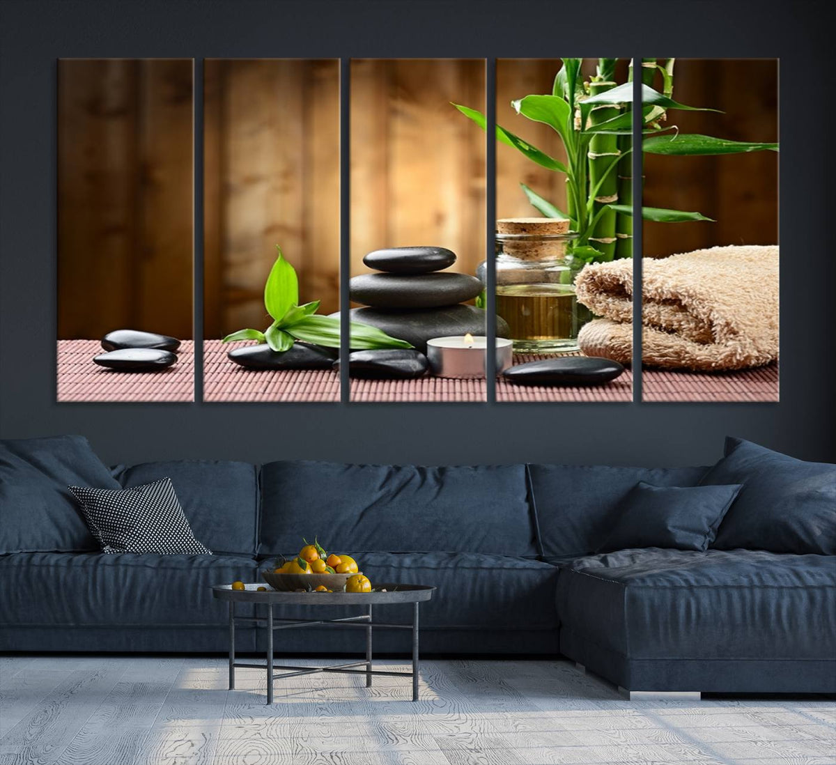 Zen Serenity Triptych Canvas Art, Pink Lotus Flower and
