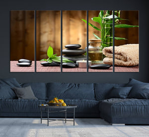 Zen Serenity Triptych Canvas Art, Pink Lotus Flower and