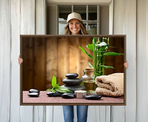 Zen Serenity Triptych Canvas Art, Pink Lotus Flower and