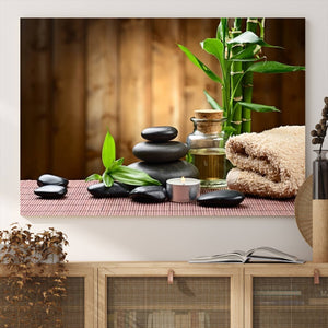 Zen Serenity Triptych Canvas Art, Pink Lotus Flower and