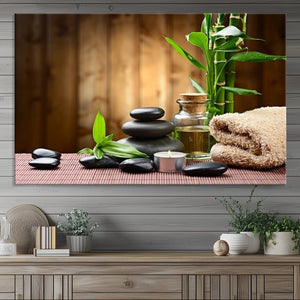 Zen Serenity Triptych Canvas Art, Pink Lotus Flower and