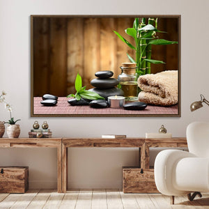 Zen Serenity Triptych Canvas Art, Pink Lotus Flower and