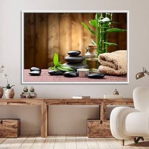 Zen Serenity Triptych Canvas Art, Pink Lotus Flower and