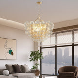 23.6-Inch Gold Pendant Light Chandelier with Threaded Clear Glass Globe Shade