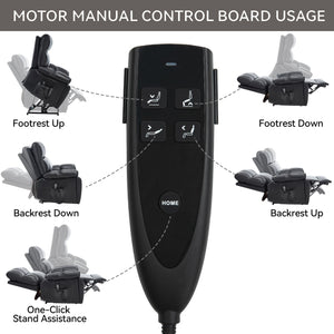 Black Leatheraire Heat Massage Recliner