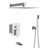 10-Inch Wall Mounted Square Shower System with Rough In Valve - Black or Gray
