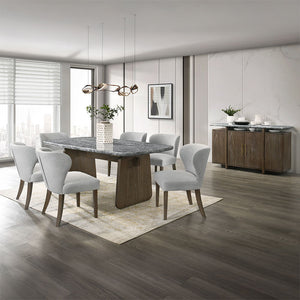 Dillon - Server With Marble Top - Natural / Walnut