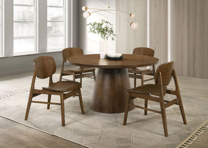 Franklin 5-piece 54-inch Round Dining Table Set Dark Brown